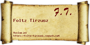 Foltz Tirzusz névjegykártya